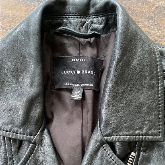 Lucky Brand Black Leather Jacket - Picture 4 of 8